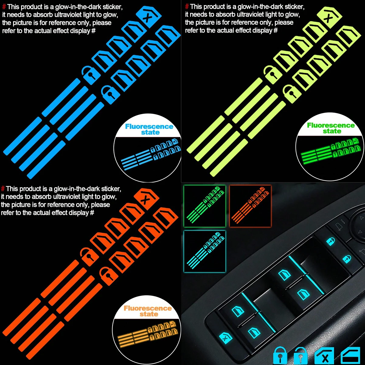 Car Accessories Ebay - 18 autocollants lumineux pour boutons de