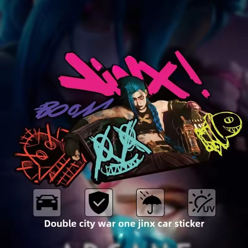 Car Accessories Ebay - Autocollant réfléchissant Arcane Jinx Graffiti pour