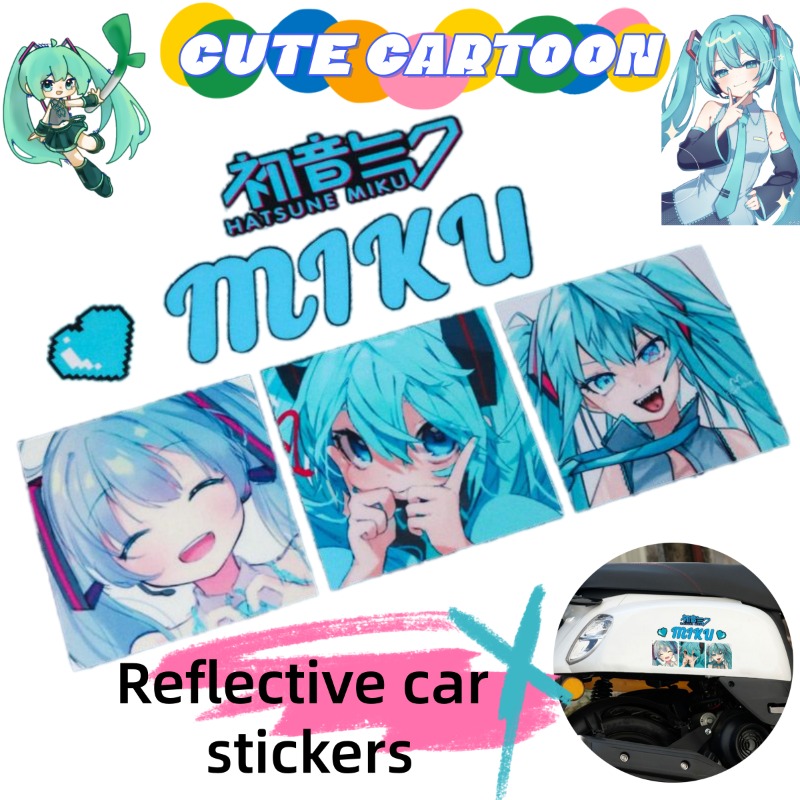 Car Accessories Toy - Nouveaux autocollants réfléchissants créatifs Hatsune Miku