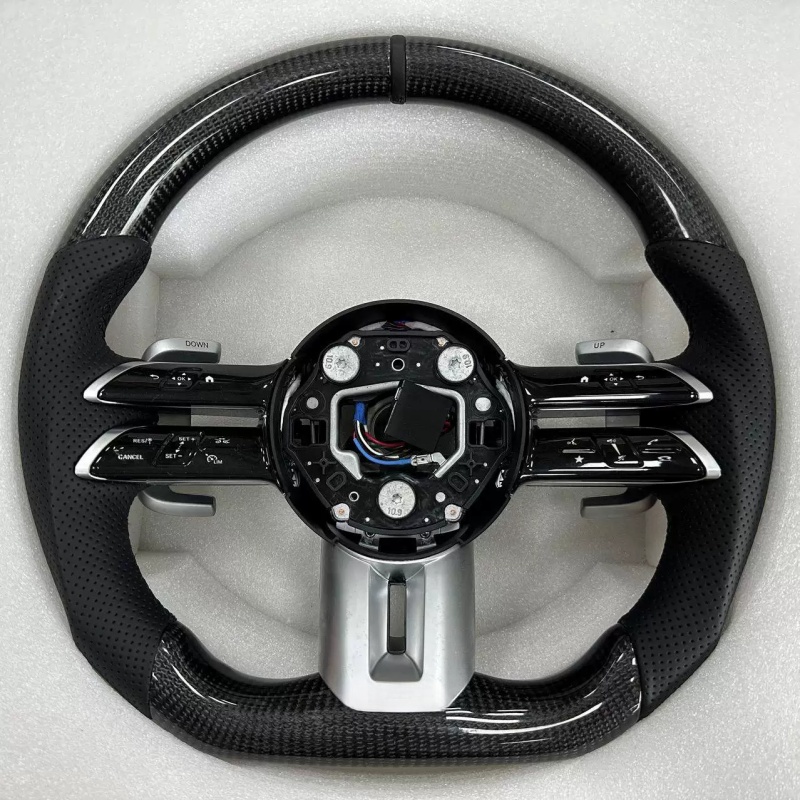 Volant de voiture en fibre de  - Car Accessories For Steering Wheel avis et prix