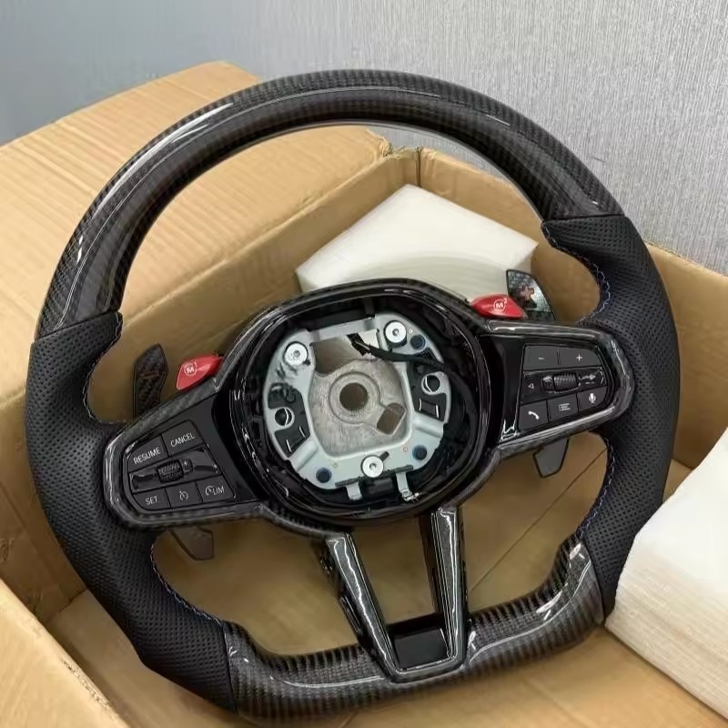 Volant de voiture en cuir et f - Car Accessories For Steering Wheel avis et prix