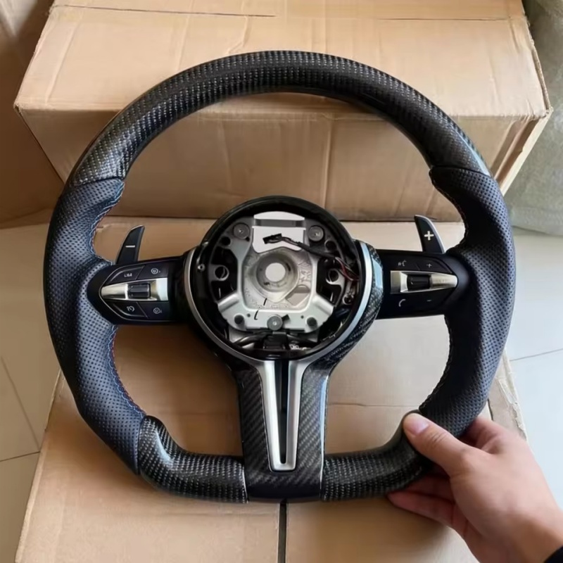 Volant de voiture en cuir et f - Car Accessories For Steering Wheel avis et prix