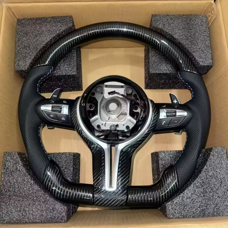 Volant de voiture en cuir et f - Car Accessories For Steering Wheel avis et prix